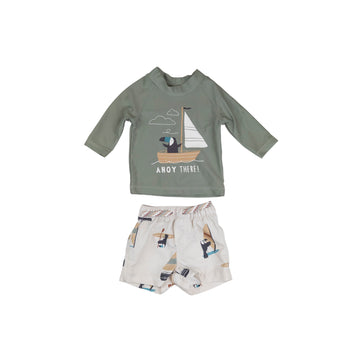 Carter's swim shorts + sun shirt nb