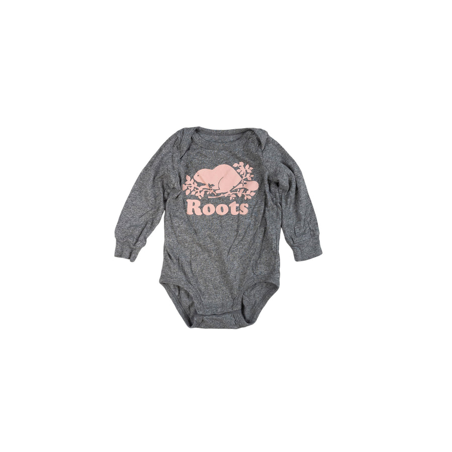 Roots long sleeve 3-6m (grey/pink)