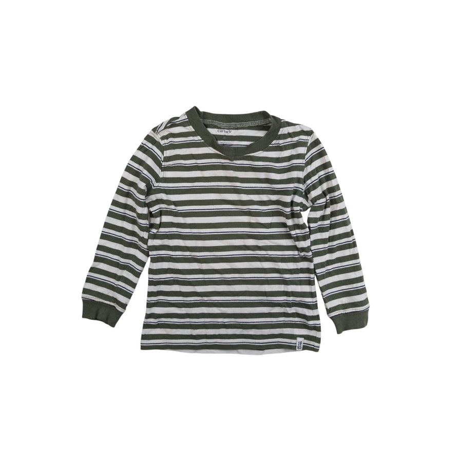 Carter's long sleeve 3 (green stripe)