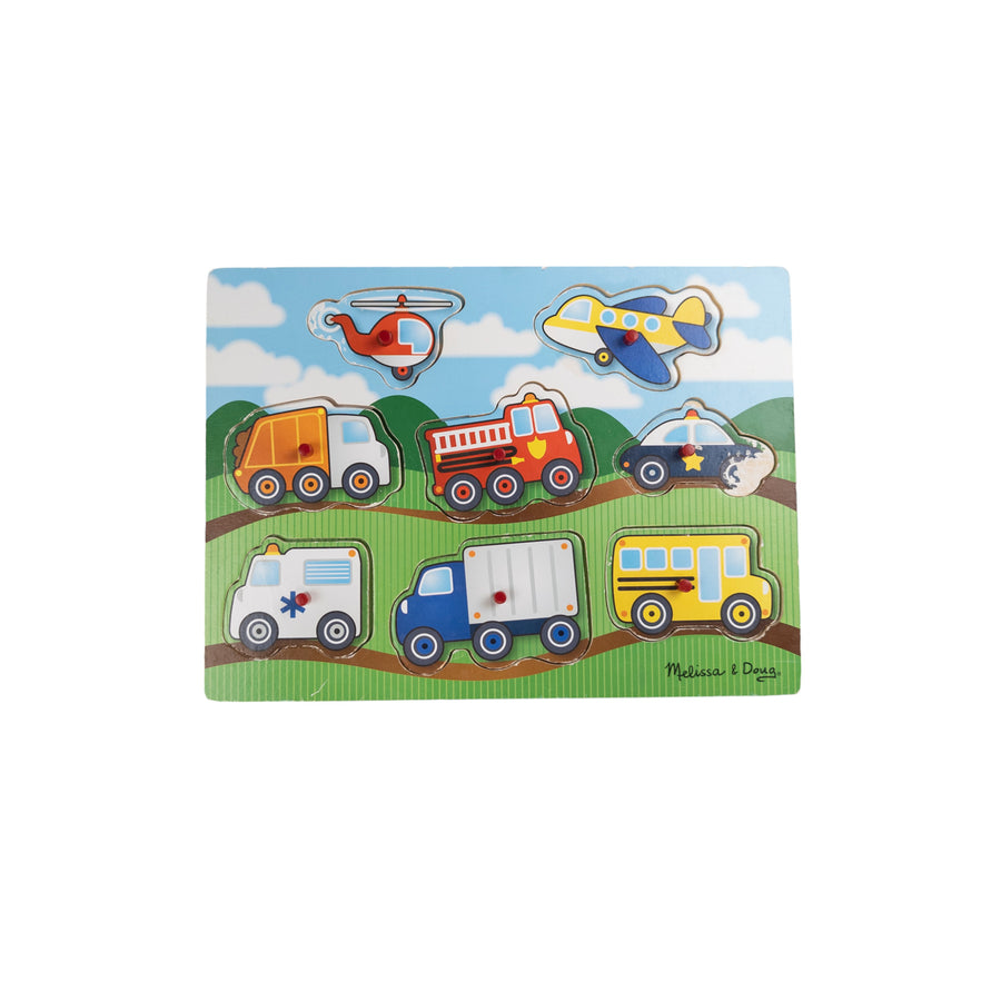 Melissa & Doug vehicles peg puzzle